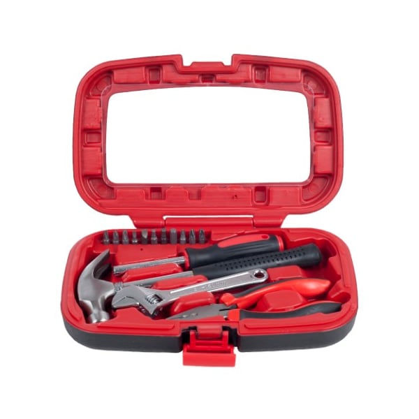 Fleming Supply 15-piece Fleming Supply Household Tool Kit in Carry Case-Hammer, Pliers, Wrench, Screwdriver 685322KJK - main